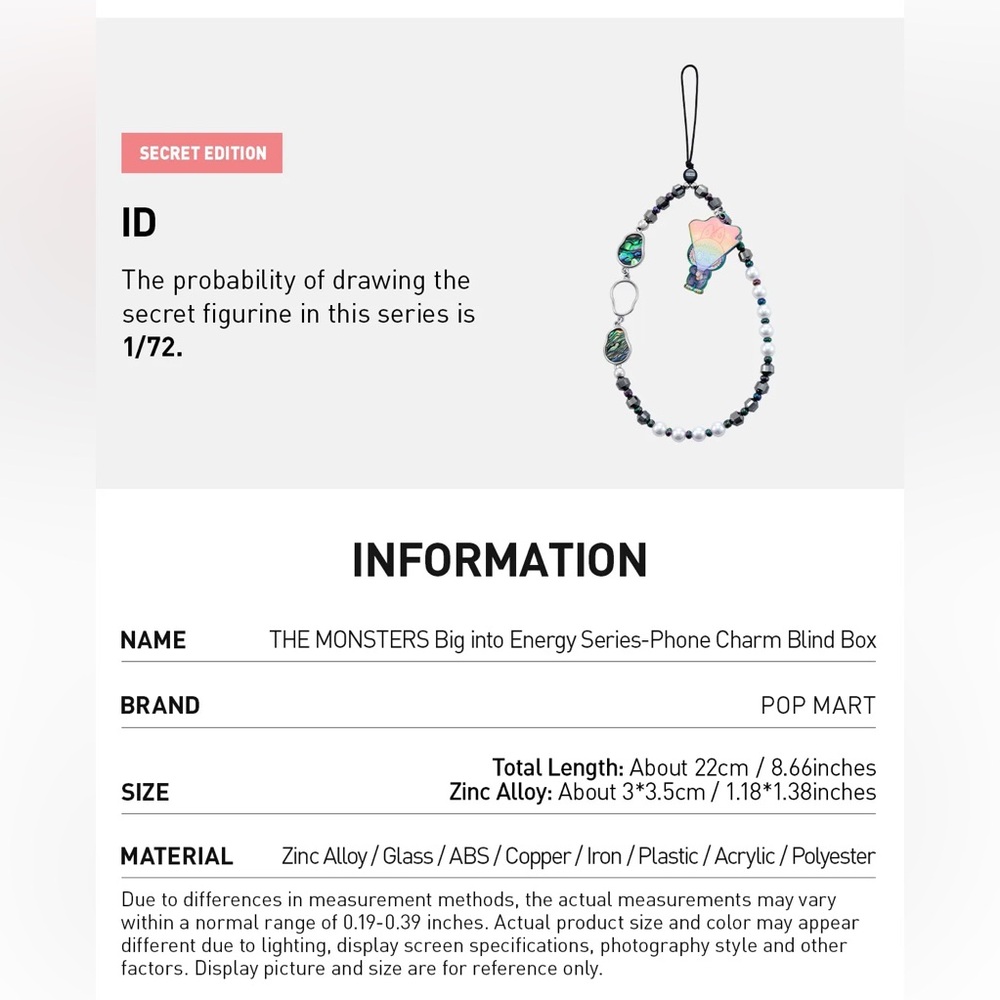 THE MONSTERS Confirmed LOYALTY Big into Energy Series-Phone Charm Blind Box - Picture 6 of 9